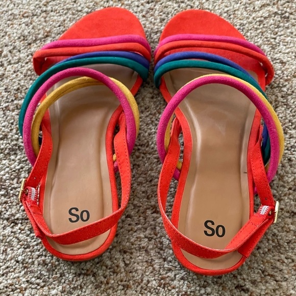 SO brand rainbow strap sandal Size 9 - Picture 4 of 8